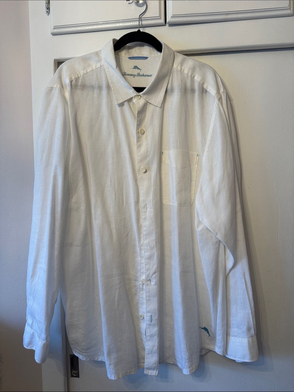 Tommy Bahama White Long-Sleeve Linen Shirt